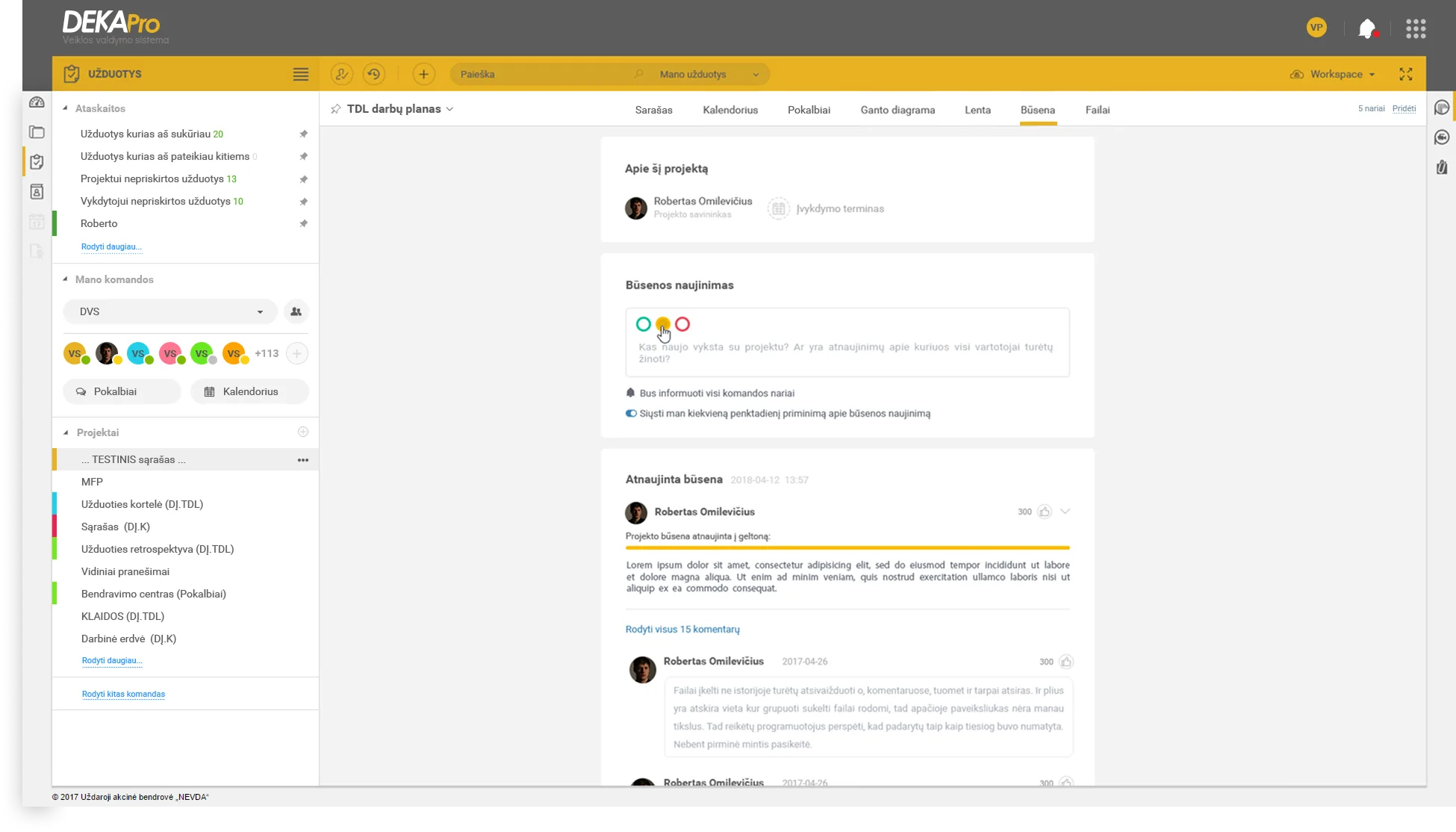 Deka Pro — status view